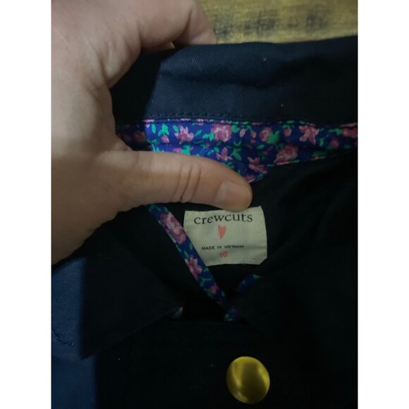 Crewcuts Girls Spring Jacket with Floral Cuffs - Picture 2 of 4